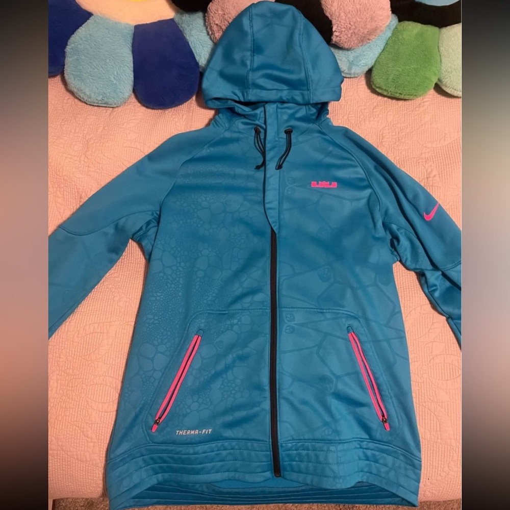 Nike Lebron James DNA Elite Full Zip Jacket Blue Pink Therma-Fit
